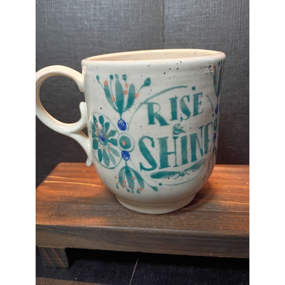 Anthropologie Elevenses Mug Rise & Shine Speckled Stoneware Coffee Cup - Picture 7 of 8